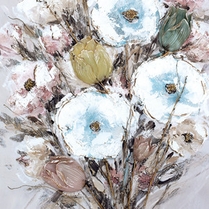 Vente flash - <span class=keywords><strong>Peinture</strong></span> à l'huile florale texturée <span class=keywords><strong>de</strong></span> couleur pastel <span class=keywords><strong>moderne</strong></span>, <span class=keywords><strong>bouquet</strong></span> <span class=keywords><strong>de</strong></span> <span class=keywords><strong>fleurs</strong></span> mélangées, art mural, peintures <span class=keywords><strong>de</strong></span> paysages floraux - Product Image 4