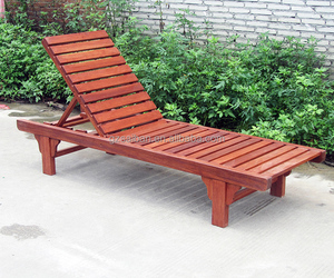 Factory Wholesale Outdoor Sun Lounger <strong>Wood</strong> Furniture Sunbeds Beach Lounge Chair <strong>for</strong> <strong>Sale</strong> - Product Image 4
