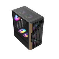 Casing Pc desain kayu OEM casing EATX/ATX Mid-Tower casing Gaming PC casing sasis komputer menara kabinet CPU untuk Desktop
