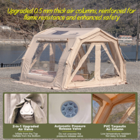 Tente gonflable Coody 10.0 Pro Air - Beige, imperméable, pour le camping, quatre saisons, grand espace, installation rapide, portable avec pompe
