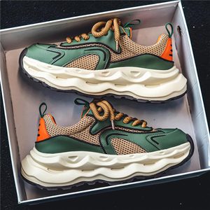 Man Sports Fashion Dad Shoes Breathable Knit Upper Flexible EVA/TPR Sole Hi-Poly Massage <b>Insole</b> Lightweight Platform - Product Image 5