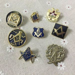 Broches de Solapa Metálicos Personalizados de la Francmasonería, con Impresión UV Tradicional, Chapados en Oro, Insignias Masónicas Esmaltadas - Product Image 1