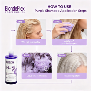 BlondePlex Hair - Tónico Morado Anti-Amarillo <span class=keywords><strong>para</strong></span> Cabello <span class=keywords><strong>Rubio</strong></span>, Champú Morado <span class=keywords><strong>para</strong></span> Eliminar Tonos Amarillos, Champú Violeta Plateado 400ml ODM/OEM - Product Image 2