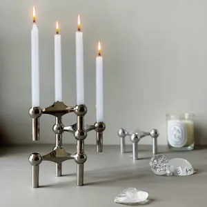 Maxery 북유럽 철 캔들 홀더 홈 장식 로맨틱 촛불 저녁 식사 사치 분자 가구