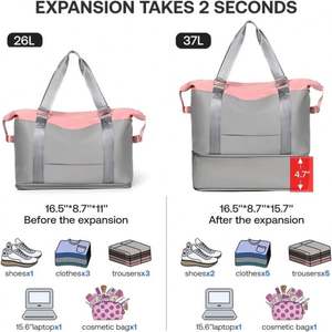 10pcs Custom Logo Large Waterproof Gym Duffel Bag Sports Fitness Luggage Tote Bag <b>Women</b> Expand <b>Oxford</b> Travel Bag - Product Image 4