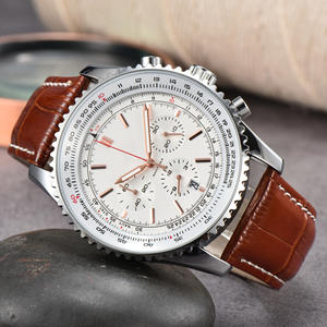 Nuevo Reloj Cronógrafo de Aviación de Lujo para Hombre 2026 con Logotipo Personalizado, Aleación Plateada, Subesferas, Correa de Cuero Negra, <span class=keywords><strong>Regla</strong></span> Deslizante, Cuarzo - Product Image 5