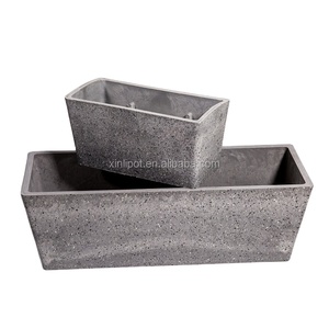 Grands planteurs rectangulaires durables légers de pots de fleur de jardin de boîte de planteur de résine - Product Image 1