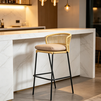 Chaise en rotin moderne - Design simple et moderne, mobilier de restaurant pour bar et restaurant, dossier haut, origine Chine