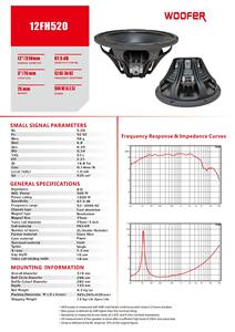 Haut-parleur de graves 12 pouces 12FH520, 500W AES, 1000W de crête, 8Ω, pour sonorisation professionnelle et audio automobile, supporte les petites quantités de commande (MOQ), vente en gros - Product Image 3