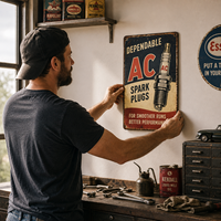 Ensemble de tableaux métalliques vintage sur le thème du pétrole et du gaz, décoration murale rétro pour la maison, le garage et la décoration de la « Man Cave », pour le Nouvel An chinois et la remise des diplômes