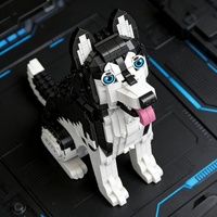 Jouet de construction OEM en gros, modèle Husky Sibérien en ABS, blocs de construction éducatifs créatifs de haute qualité pour enfants, assemblage amusant