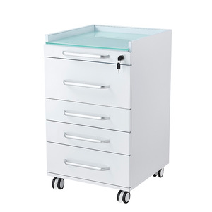 Medical Storage <b>Cart</b> With Four Drawers Steel Top Hospital Cabinet With Wheels For Clinic Use - Product Image 2
