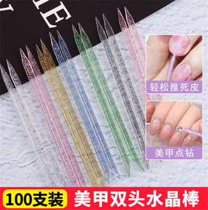 WELLFLYER <span class=keywords><strong>DOTO</strong></span>-028 Set di 100 Bastoncini in Plastica per Nail Art con Cristalli e Diamanti a Doppia Punta per Rimozione Pelle Morta - Product Image 4