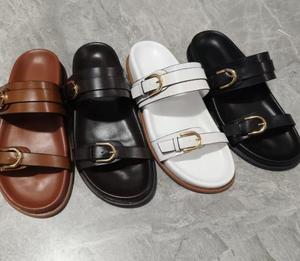 Sandalias planas de plataforma gruesa y gran tamaño con hebilla metálica, económicas, para mujer. - Product Image 6