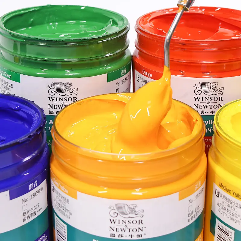 Bview Art Winsor & Newton, 1000 мл, 1 л, 30 различных цветов, акриловая краска для холста, дерева, ткани, кожи, картона