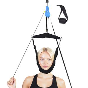 Dispositivo de Tracción Cervical, Cinturón de Suspensión para Cuello, Manual, Portátil, Montaje en Puerta, Azul Rey, Certificado CE - Product Image 1