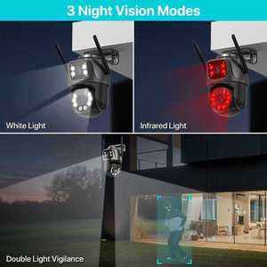 Cámara de Seguridad Exterior de Doble Lente 6MP WiFi HD, Impermeable IP66, Montaje en Pared, con Visión Nocturna y Audio Bidireccional - Product Image 5