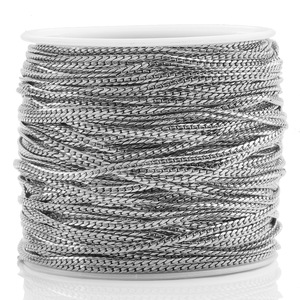 Cadena Cubana Plana de Acero Inoxidable de 1.8mm, Chapada en Oro, para Hacer Pulseras y Collares - Product Image 5