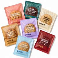 Sachets d'emballage personnalisés pour biscuits de boulangerie, scellés sur trois côtés, pochettes plates individuelles pour biscuits, sachets transparents en plastique thermoscellables pour beignets