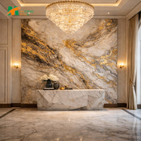 Dalles murales en marbre Calacatta Gold MTSTONE, finition brillante, pierre naturelle, pour salle de bain, niche de douche, revêtement mural, disponible pour toute la maison