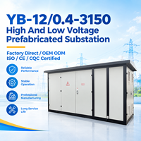 YB-12 12kV 3150kVA Substation de puissance minière préfabriquée, type boîtier compact extérieur, transformateur de substation, vente directe usine