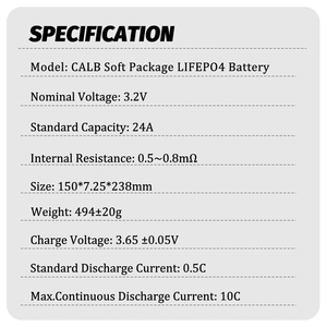 Keluaran baru CALB 3.2V 24AH Lifepo4 baterai isi ulang merek baru sel kantong 10C tingkat tinggi dilepas sepeda listrik - Product Image 4