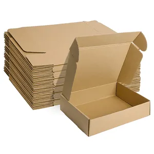 定制中国回收瓦楞可折叠8x8x2.5英寸工艺卡哈德embalaje德纸箱移动运输包装邮件箱