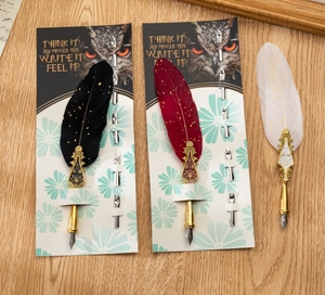 Ensemble de 6 stylos <span class=keywords><strong>plume</strong></span> en métal à effet goutte <span class=keywords><strong>d</strong></span>'huile, pour <span class=keywords><strong>calligraphie</strong></span>, stylo <span class=keywords><strong>plume</strong></span> à tremper, pour l'écriture de lettres, les fêtes et les fournitures de mariage - Product Image 3