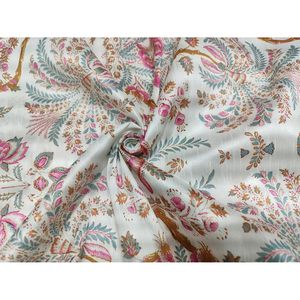 Tela Habutai de Seda de Morera Triloki de 44 Pulgadas de Ancho con Estampado Floral Transparente para Vestidos de Novia, Costura y Manualidades por Metro - Product Image 1