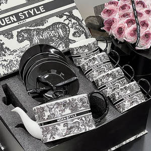 Light Luxury Porcelain <b>Coffee</b> Cup Set for Restaurants & <b>Coffee</b> Shops 500ml Capacity Eco-Friendly <b>Gift</b> <b>Box</b> Set - Product Image 1