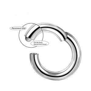 Anneau de nez fermé en acier titane, grande taille, bijoux de piercing corporel, anneau universel rond simple et basique, cadeau - Product Image 3