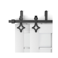 JIANSEN Kit de quincaillerie pour portes de grange coulissantes à montage mural Bi-Folding Kit de quincaillerie pour portes de grange en acier au carbone pour bois massif