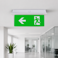 Lumière de secours LED 2W, IP65, étanche, rechargeable, avec batterie de secours de 3 heures, matériau PC, montage mural