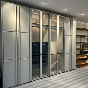 <span class=keywords><strong>Armario</strong></span> de Cuero de Estilo Minimalista Moderno, Personalizable con <span class=keywords><strong>Espejo</strong></span>, Mueble de Almacenamiento para Dormitorio - Product Image 1