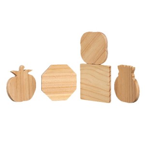 แผ่นรองแก้วรูปแอปเปิ้ลไม้ สีไม้ธรรมชาติ งานไม้แท้ สำหรับตกแต่งบ้าน - Product Image 4