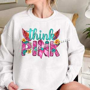 Pensez <span class=keywords><strong>ruban</strong></span> rose DTF transfert Film impression lutte contre le cancer du sein transfert de feuille de vinyle pour les vêtements - Product Image 2