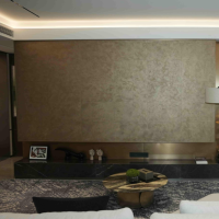 Panneau mural en bois d'ingénierie durable, résistant à l'humidité, facile à installer, pour un intérieur de salon moderne et contemporain, avec une garantie de 5 ans