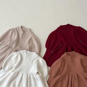Gaun Rajut Bayi Perempuan Lengan Panjang Hangat untuk Musim Gugur, Gaun Anak Perempuan Balita Model Pullover - Product Image 4