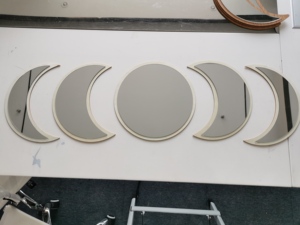 Modern Natural Wood Moon Phase <strong>Wall</strong> <strong>Mirror</strong> <strong>Set</strong> Home Decor Eco-Friendly Handmade Adjustable Durable Home Decor for All Occasions - Product Image 3