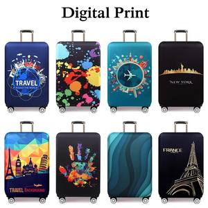 Cubierta protectora de equipaje con cierre de cremallera duradera de cuatro tamaños personalizados con tela de poliéster Spandex para viajes - Product Image 4