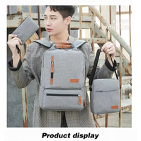 Sac à dos unisexe personnalisé pour ordinateur portable 3 pièces/ensemble sac de voyage grande capacité confortable léger et durable Oxford fermeture éclair