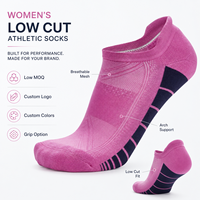 Chaussettes de sport basses en maille respirantes avec soutien de la voûte plantaire, personnalisables avec logo, faible MOQ, pour la course, la gym, l'entraînement, le tennis, décontractées, pour hommes et femmes