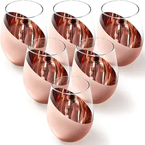 Modern bakır sapsız şarap kadehleri 6 Set