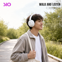 Casque audio circum-auriculaire sans fil 5.4 Stéréo pour la maison, le studio, le café, les voyages en avion, la lecture, le travail, la musique, le confort et l'utilisation quotidienne