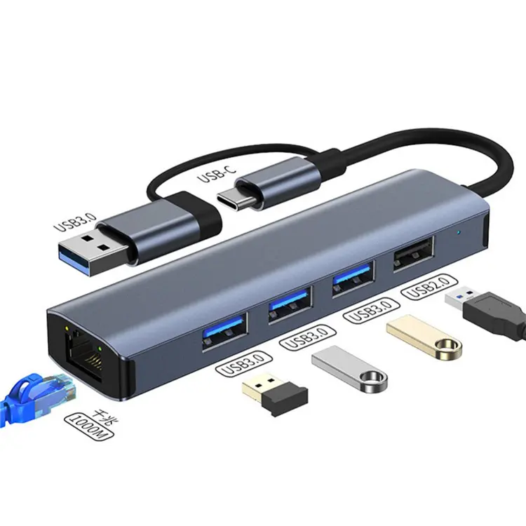 USB C HUB Docking Station 1000 Mbps Ethernet Internet Hub USB 3.0 Type C to RJ45 LAN Network Splitter For Macbook iPad Laptop PC