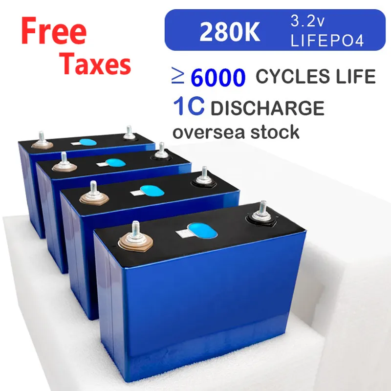 Free Tax Grade A LF280K 6000 Cycles 3.2V 280AH Lifepo4 Lithium Ion Phosphate Battery Cells for 12V 24V 48V Solar Storage System