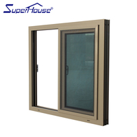 América Popular Rotura de puente térmico aluminio diseño gráfico Acero inoxidable Horizontal moderno puerta corredera aluminio ventanas de aluminio
