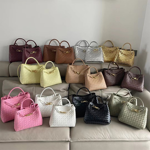 Borsa Intrecciata di Lusso in Vera Pelle per <span class=keywords><strong>Donna</strong></span>, <span class=keywords><strong>Grande</strong></span> Capacità, Nuova Borsa a Mano in Pelle Bovina, <span class=keywords><strong>Grande</strong></span> Borsa a Tracolla in Vera Pelle - Product Image 6