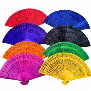 Promotional Fluorescent Hand Fans Wholesale Customized Pattern Primary Color Sunflower <b>Wood</b> Folding Fan Beautiful Sandalwood Fan - Product Image 1