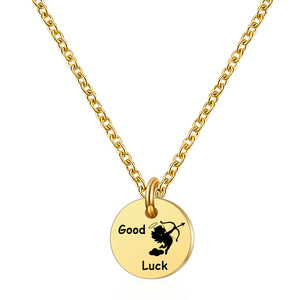 Collar con Colgante de Cupido de Buena Suerte, Chapado en Oro de 18K, Cadena Redonda de Acero Inoxidable, Joyería para Uso Diario, Regalo - Product Image 1